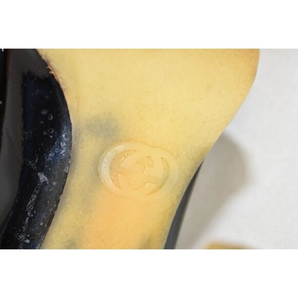 $950 GUCCI Vernice Diamond Patent Leather Pumps Black Heels Platform 7 (MG19) - Picture 9 of 9